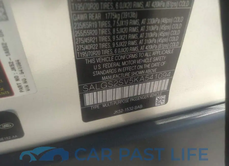 SALGS2SV5KA541094# 9