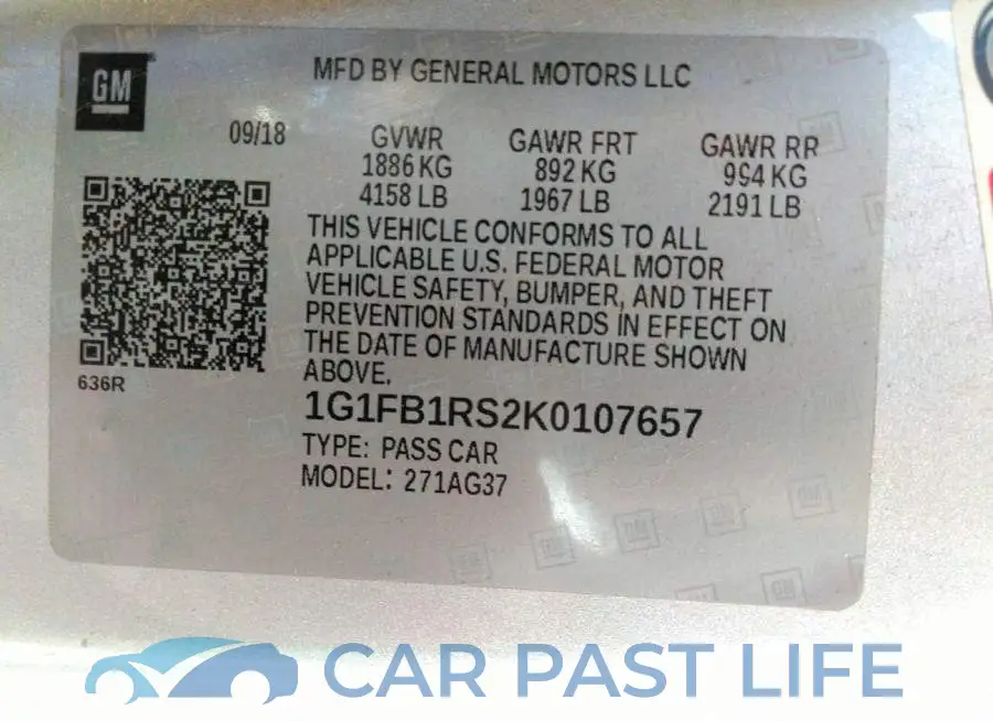 1G1FB1RS2K0107657# 9