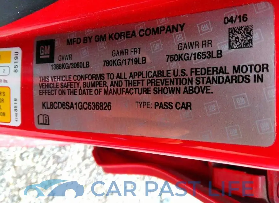 KL8CD6SA1GC636826# 9