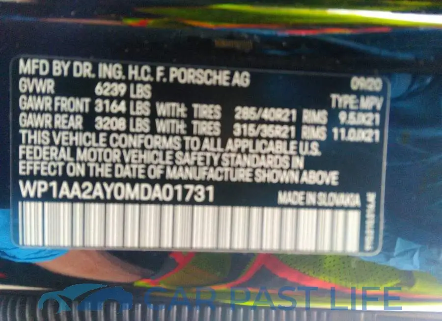 WP1AA2AY0MDA01731# 9