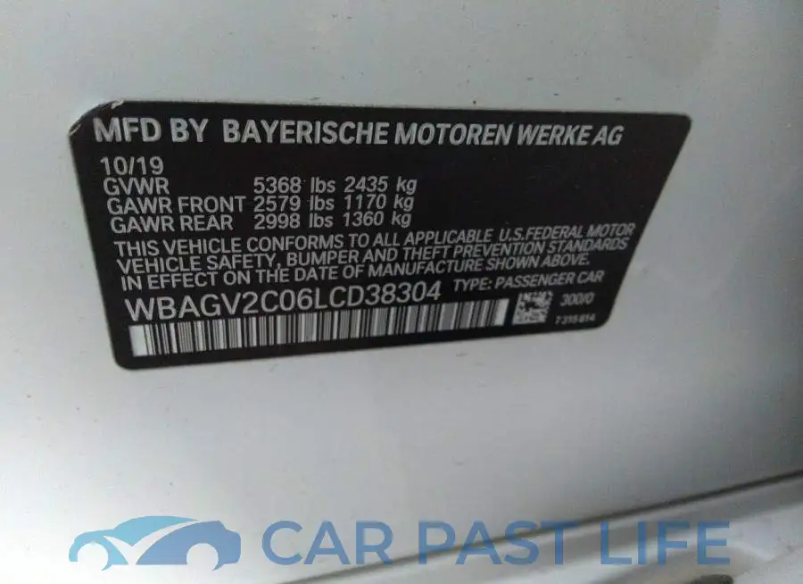 WBAGV2C06LCD38304# 9