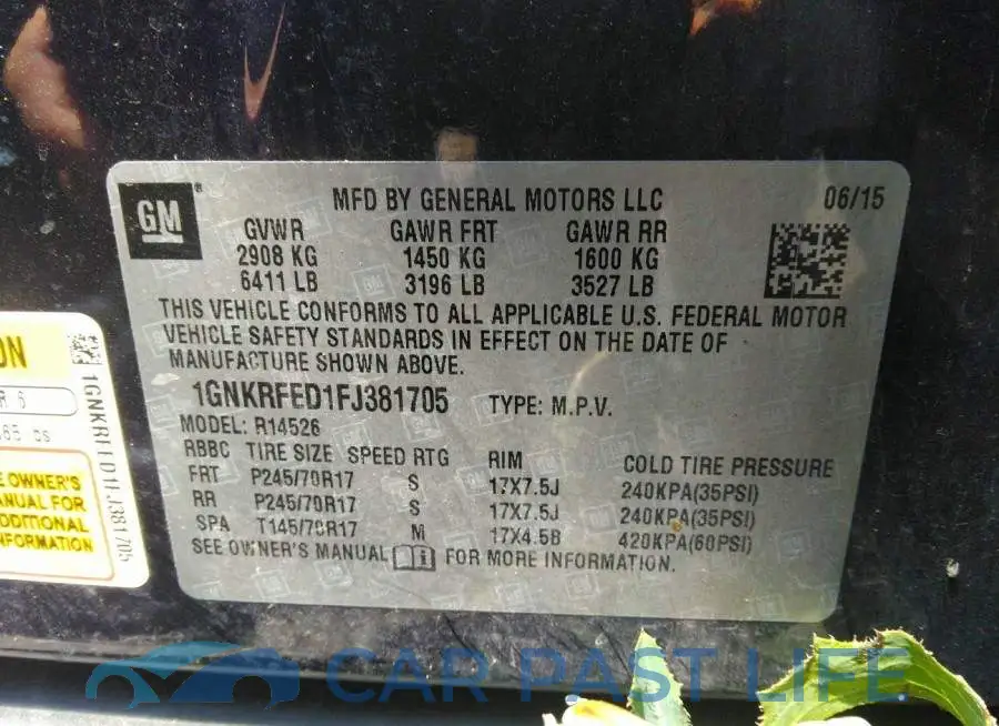 1GNKRFED1FJ381705# 9