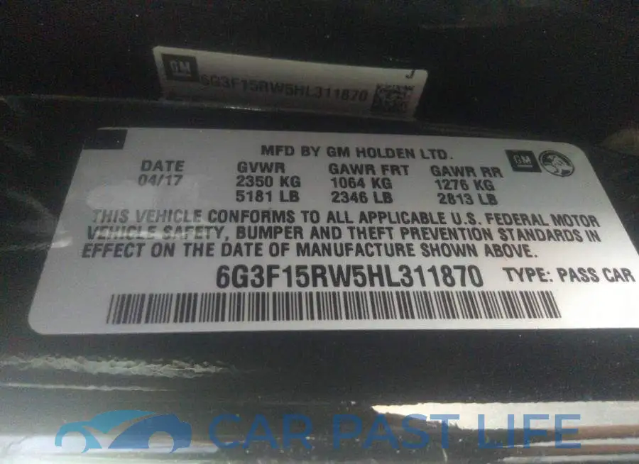 6G3F15RW5HL311870# 9