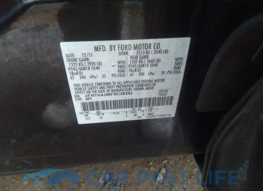 2FMTK4J96FBC28292# 9
