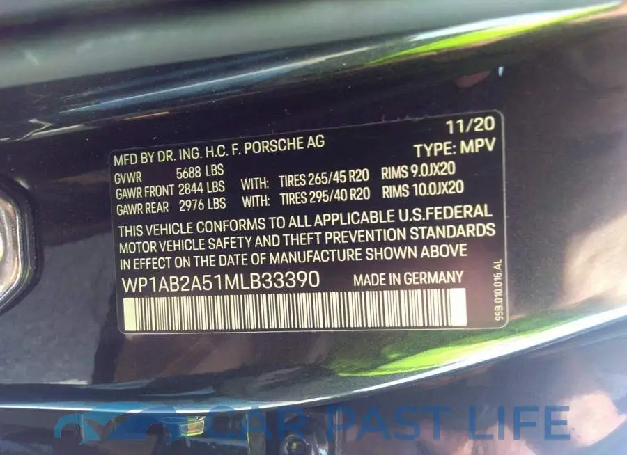 WP1AB2A51MLB33390# 9