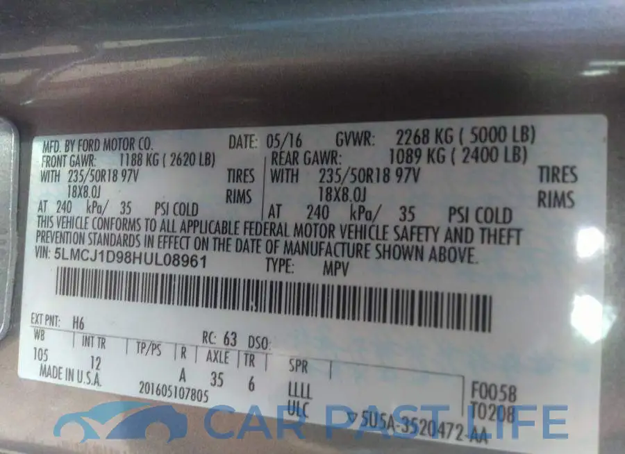 5LMCJ1D98HUL08961# 9
