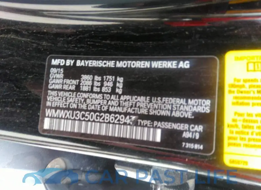 WMWXU3C50G2B62947# 9