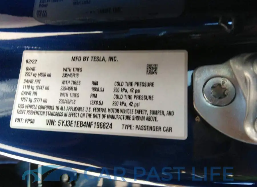 5YJ3E1EB4NF196824# 9