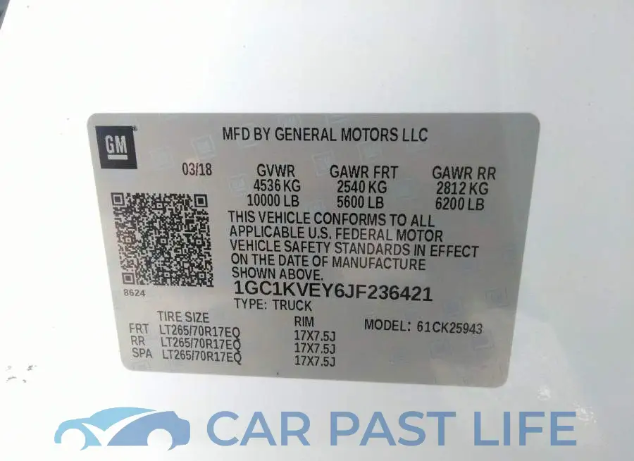 1GC1KVEY6JF236421# 9