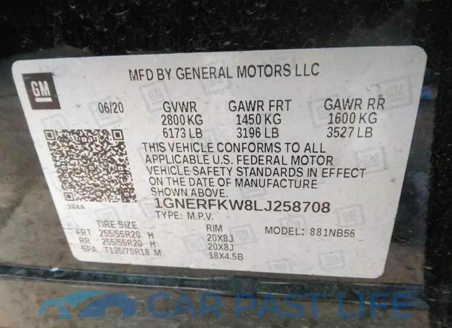 1GNERFKW8LJ258708# 9