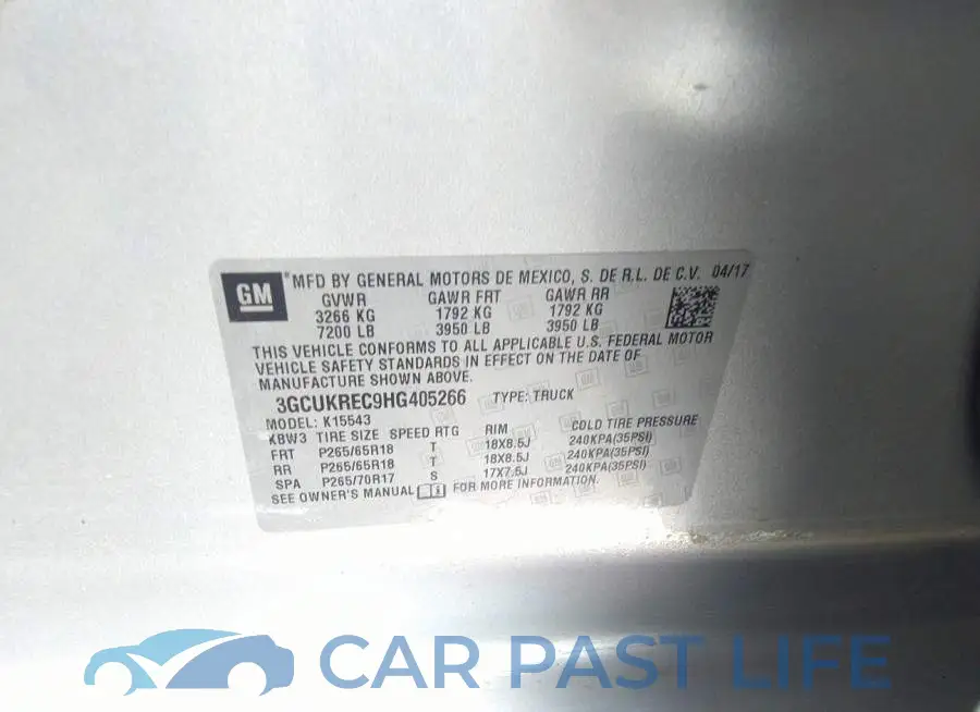 3GCUKREC9HG405266# 9