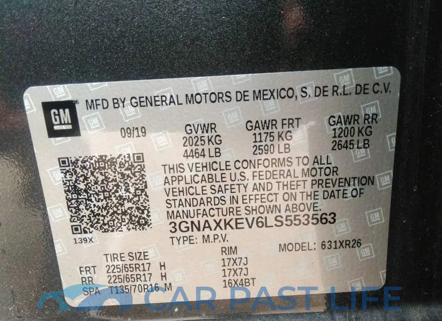 3GNAXKEV6LS553563# 9