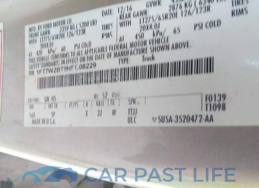 1FT7W2BT9HEC08229# 9
