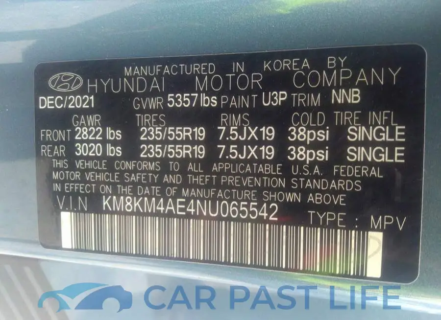 KM8KM4AE4NU065542# 9