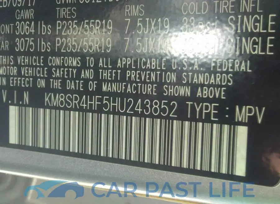 KM8SR4HF5HU243852# 9
