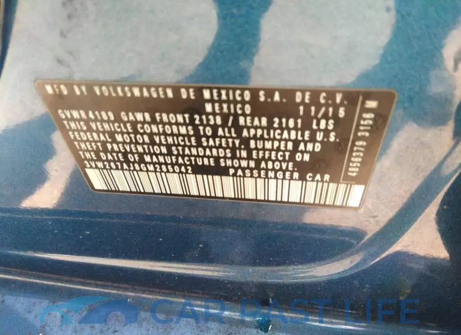3VW267AJ8GM285042# 9