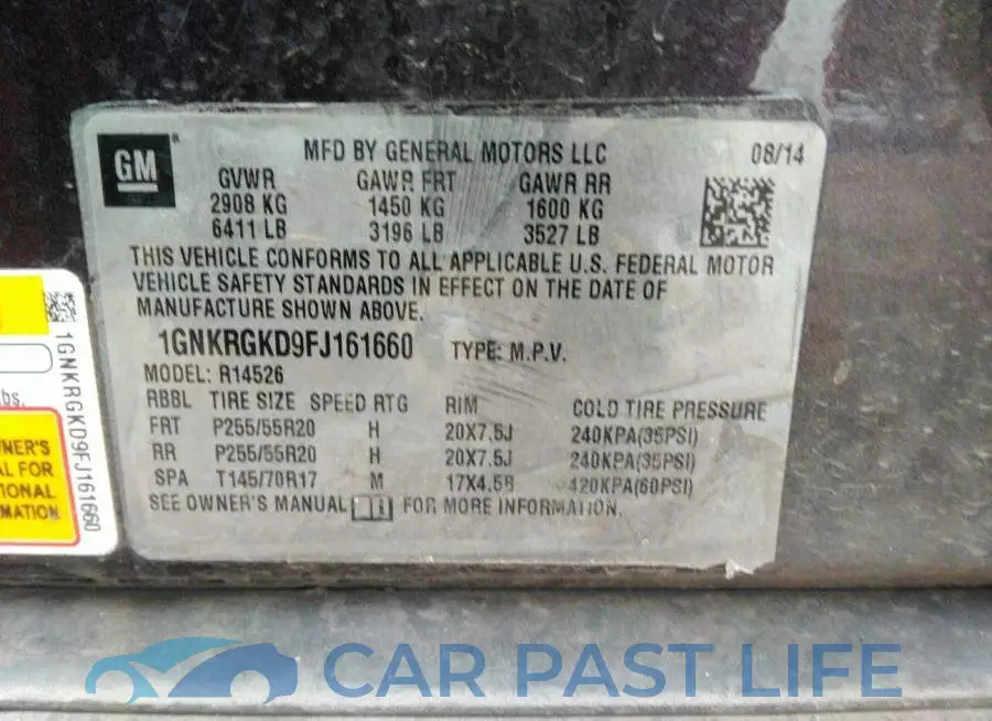 1GNKRGKD9FJ161660# 9