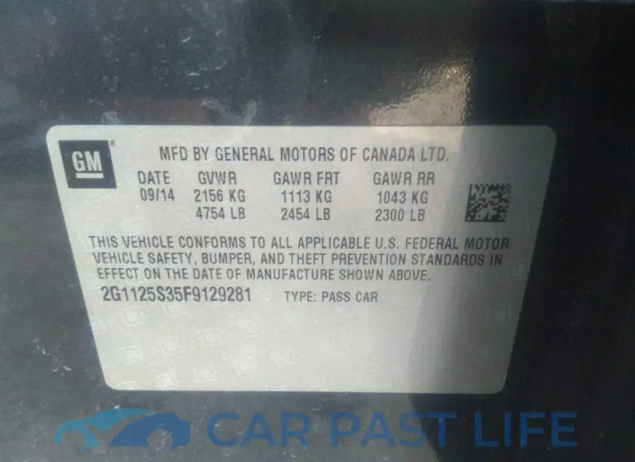 2G1125S35F9129281# 9