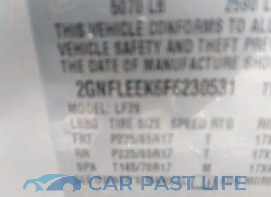 2GNFLEEK6F6230531# 9