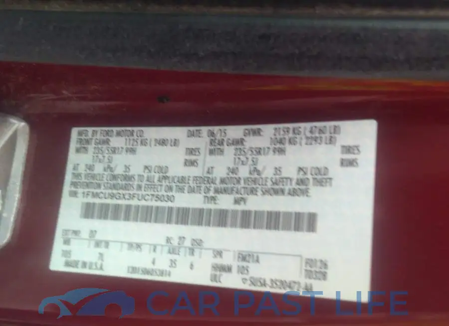 1FMCU9GX3FUC75030# 9