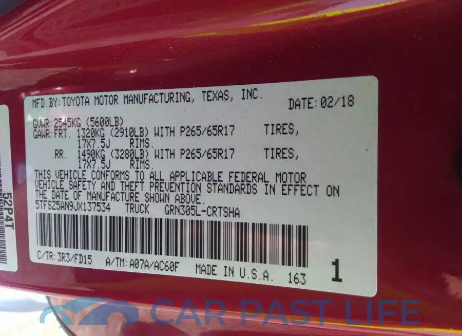 5TFSZ5AN9JX137534# 9