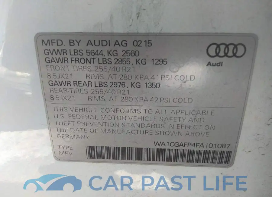 WA1CGAFP4FA101087# 9