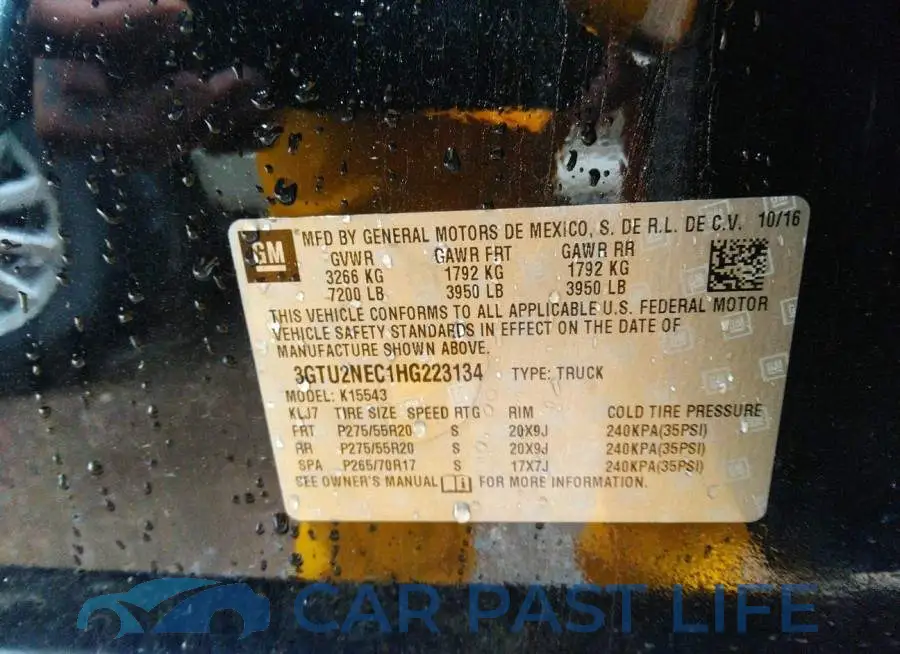 3GTU2NEC1HG223134# 9