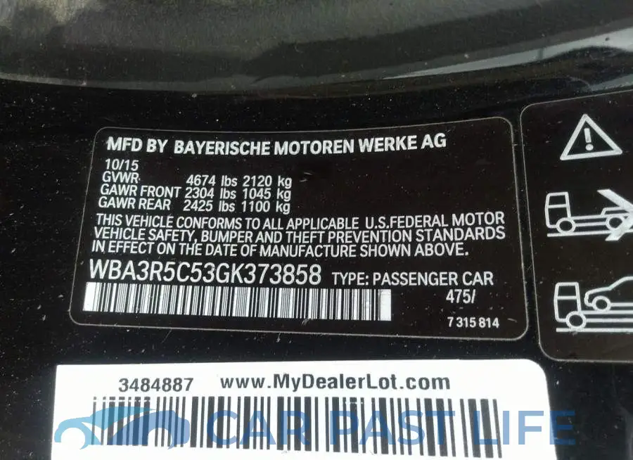 WBA3R5C53GK373858# 9