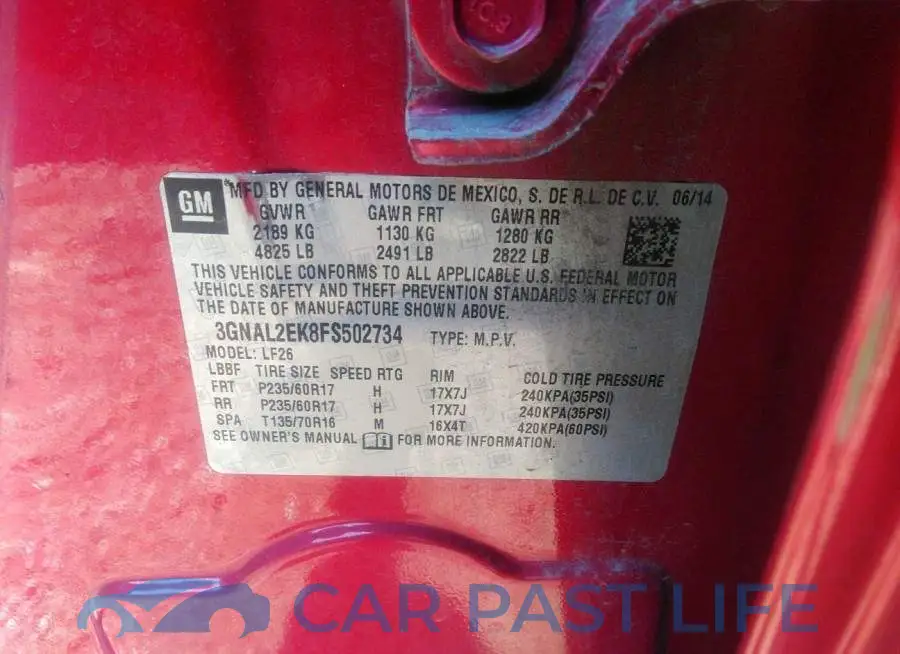 3GNAL2EK8FS502734# 9