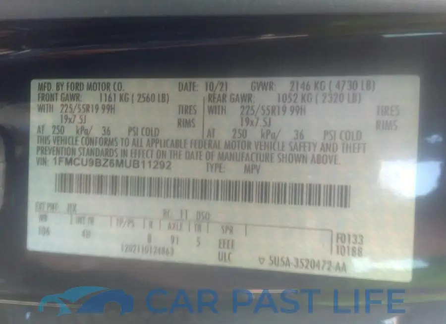 1FMCU9BZ6MUB11292# 9