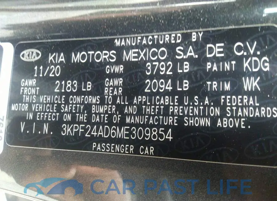 3KPF24AD6ME309854# 9