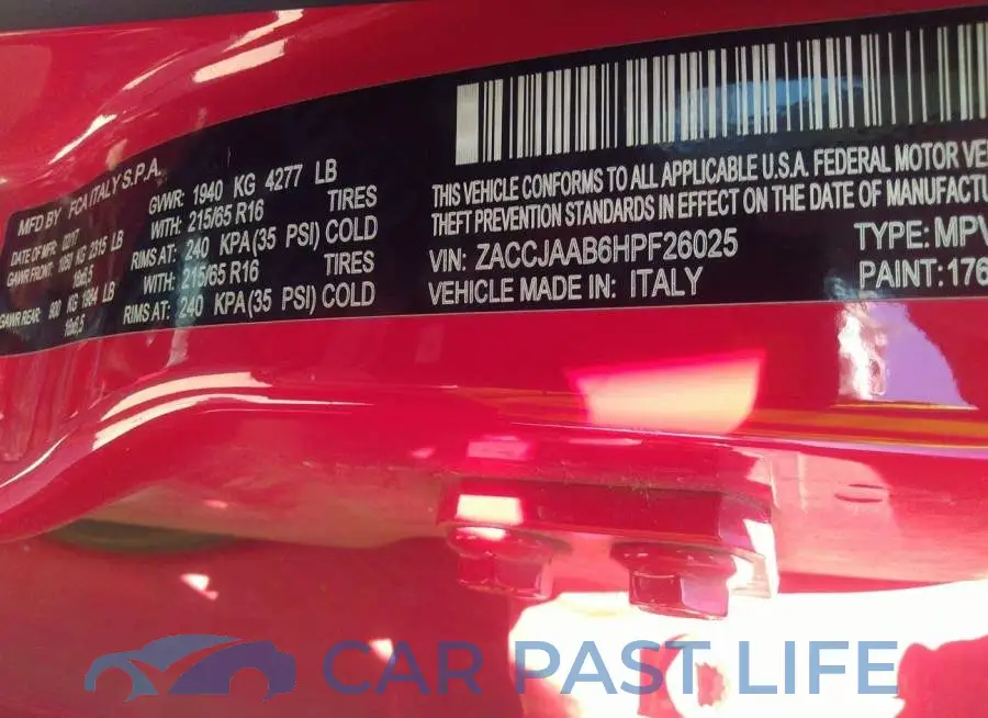 ZACCJAAB6HPF26025# 9