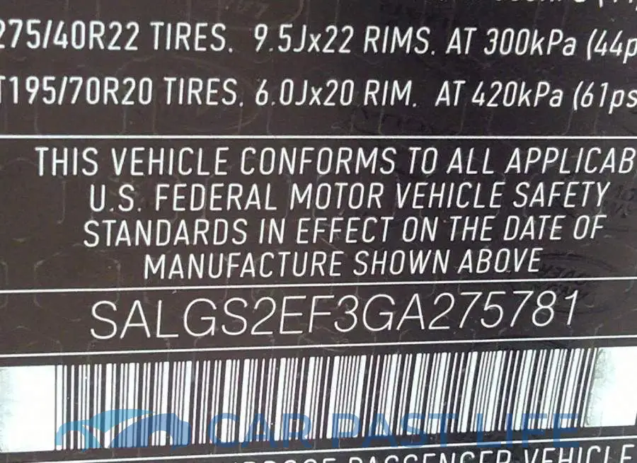 SALGS2EF3GA275781# 8
