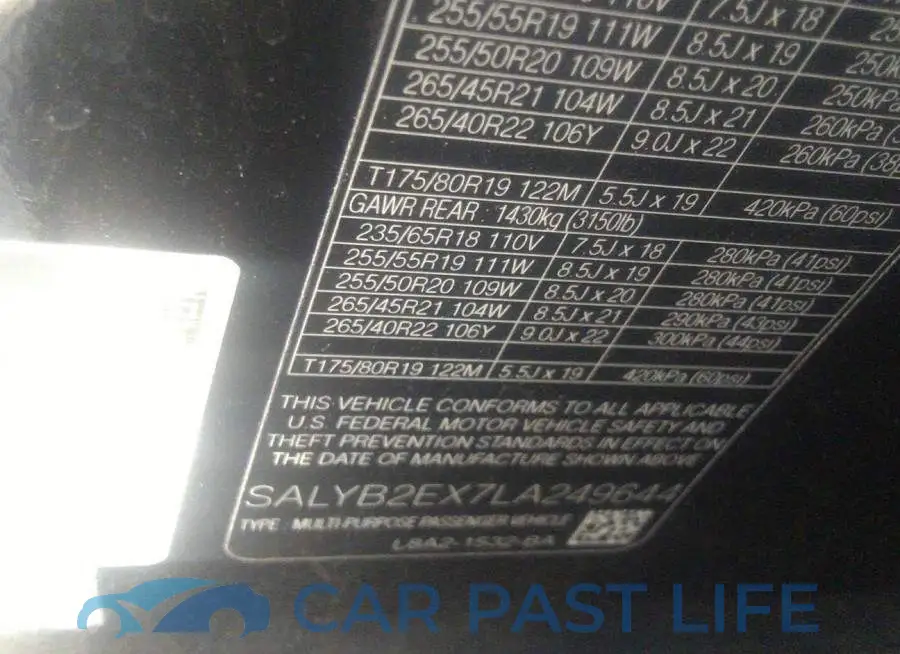 SALYB2EX7LA249644# 9