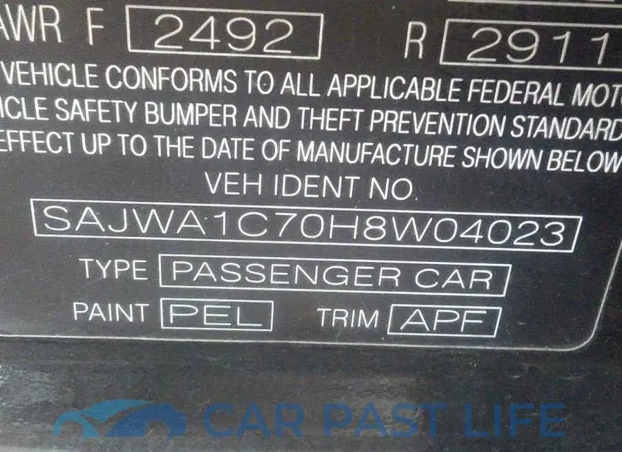 SAJWA1C70H8W04023# 9