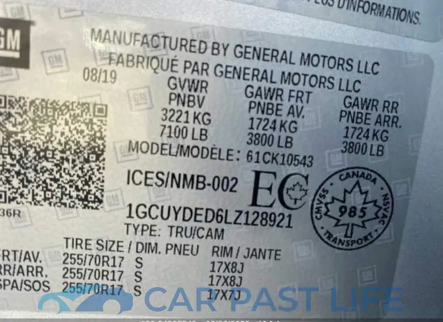 1GCUYDED6LZ128921# 9