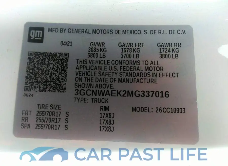 3GCNWAEK2MG337016# 9
