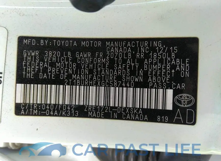 2T1BURHEXGC587440# 9