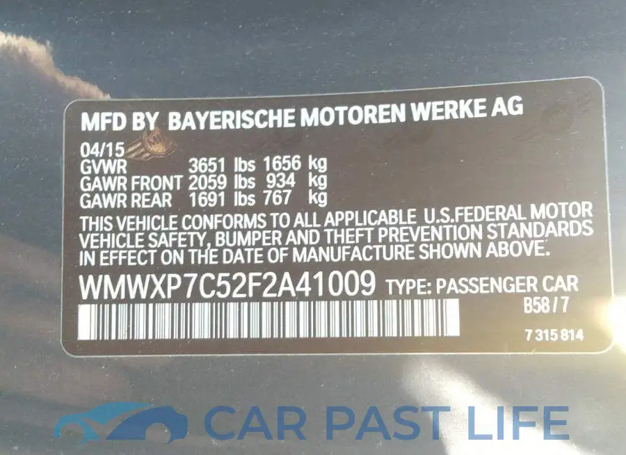 WMWXP7C52F2A41009# 9
