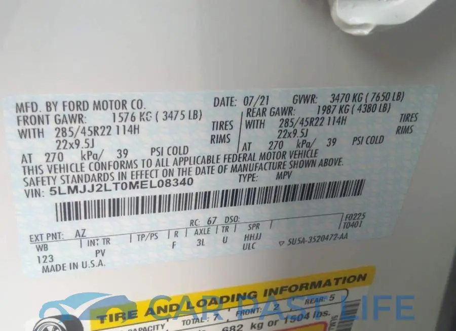 5LMJJ2LT0MEL08340# 9