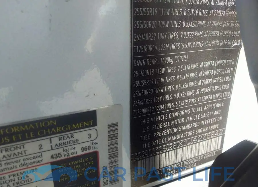SADCS2FX1JA276842# 9