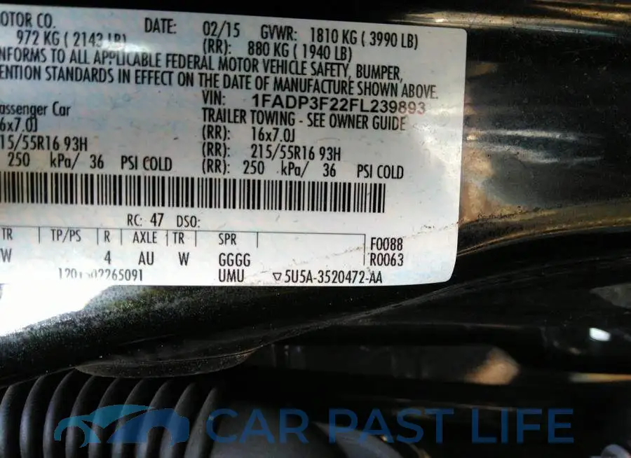 1FADP3F22FL239893# 9