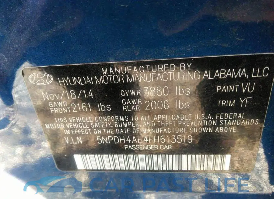5NPDH4AE4FH613519# 9