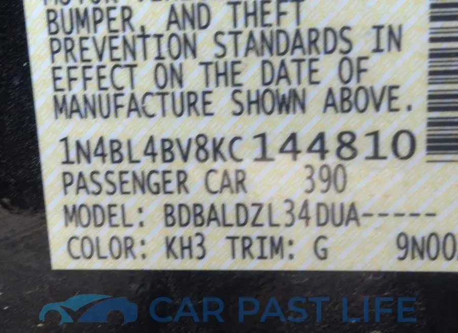 1N4BL4BV8KC144810# 9