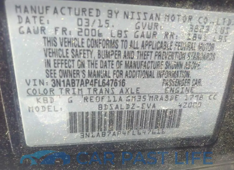 3N1AB7AP4FL647616# 9