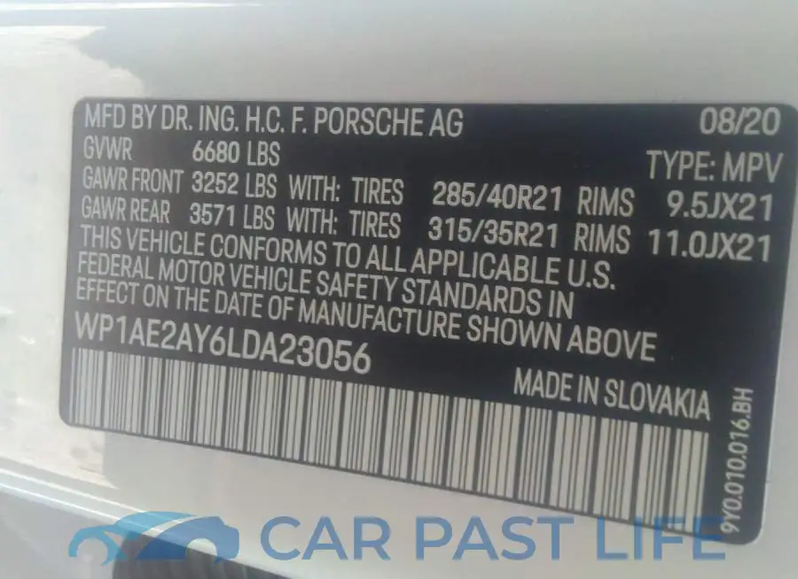 WP1AE2AY6LDA23056# 9