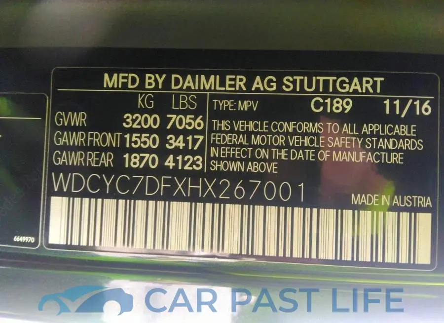 WDCYC7DFXHX267001# 9