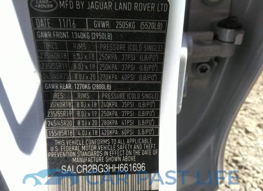 SALCR2BG3HH661696# 9