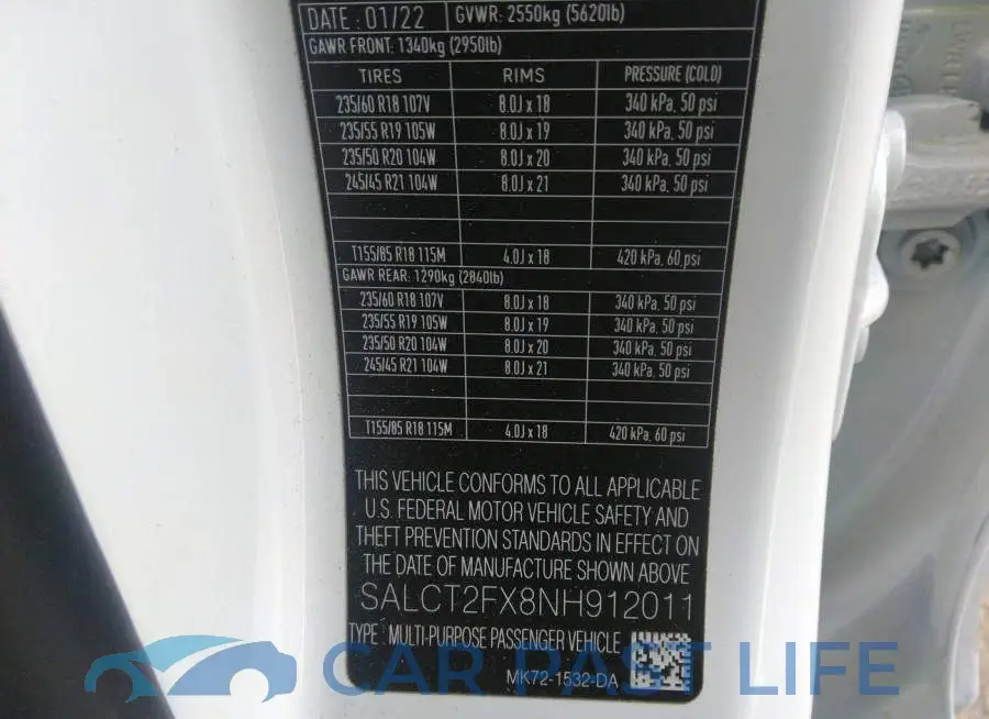 SALCT2FX8NH912011# 9