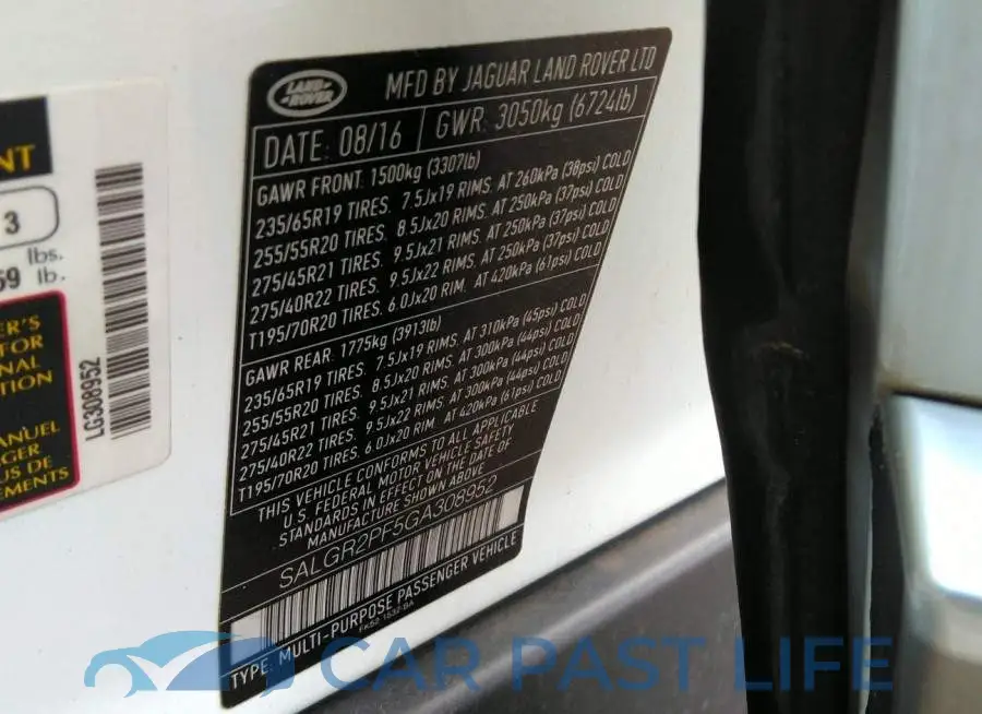 SALGR2PF5GA308952# 9